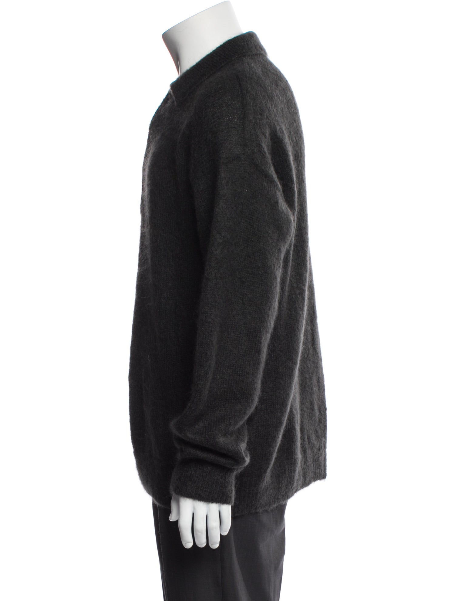 Auralee Mohair Mock Neck Polo Sweater