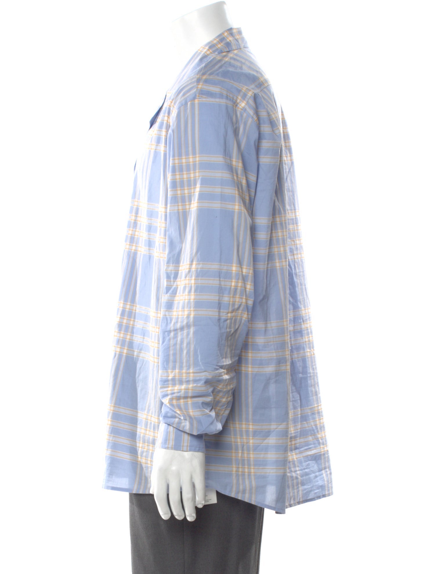 Auralee Plaid Print Long Sleeve Shirt