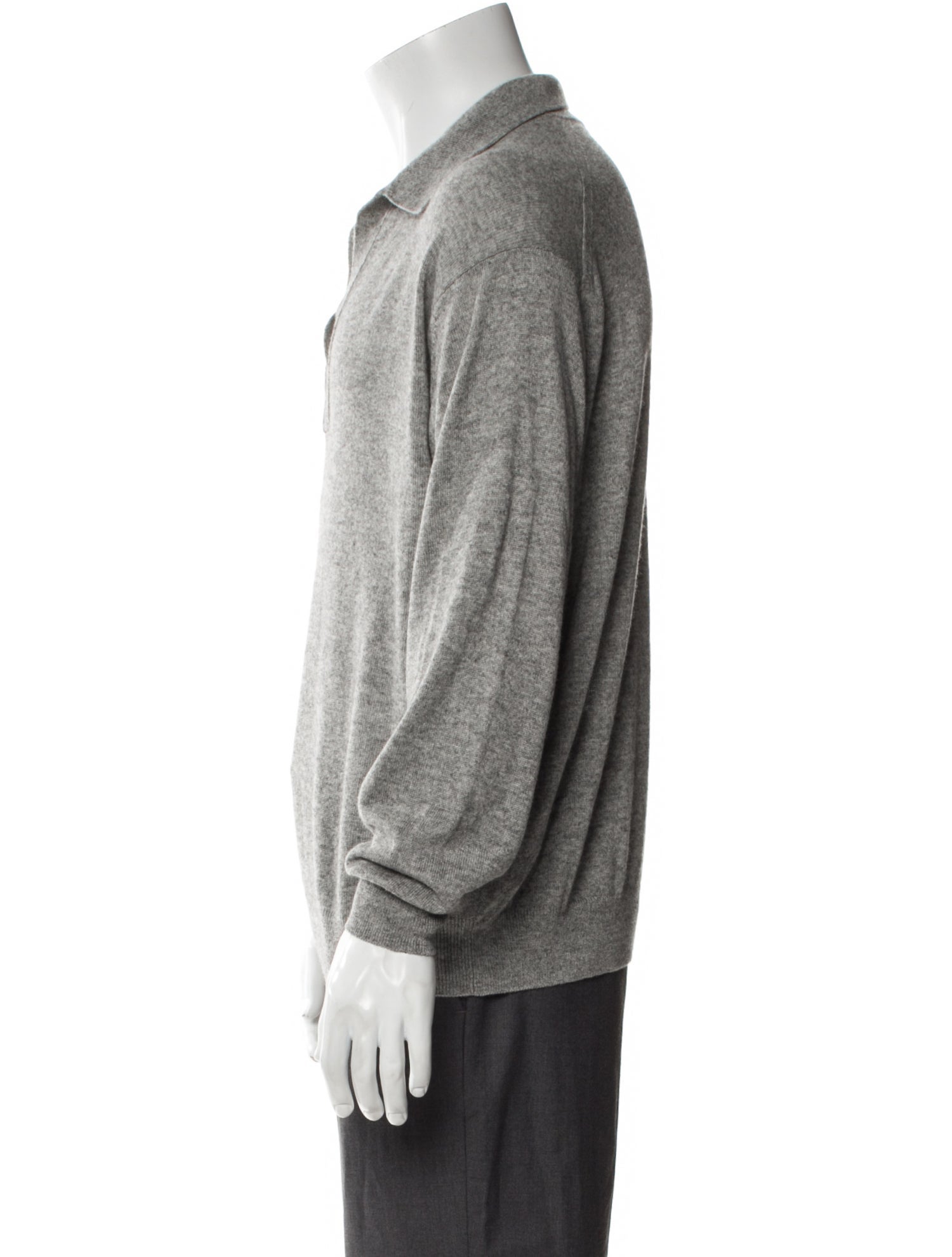 Auralee Silk V-Neck Polo Sweater