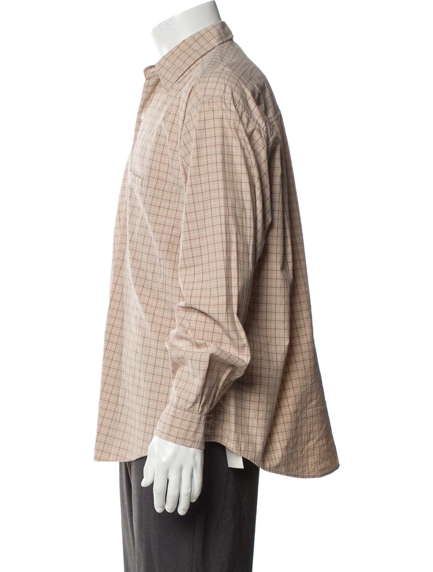 Auralee Plaid Print Long Sleeve Shirt