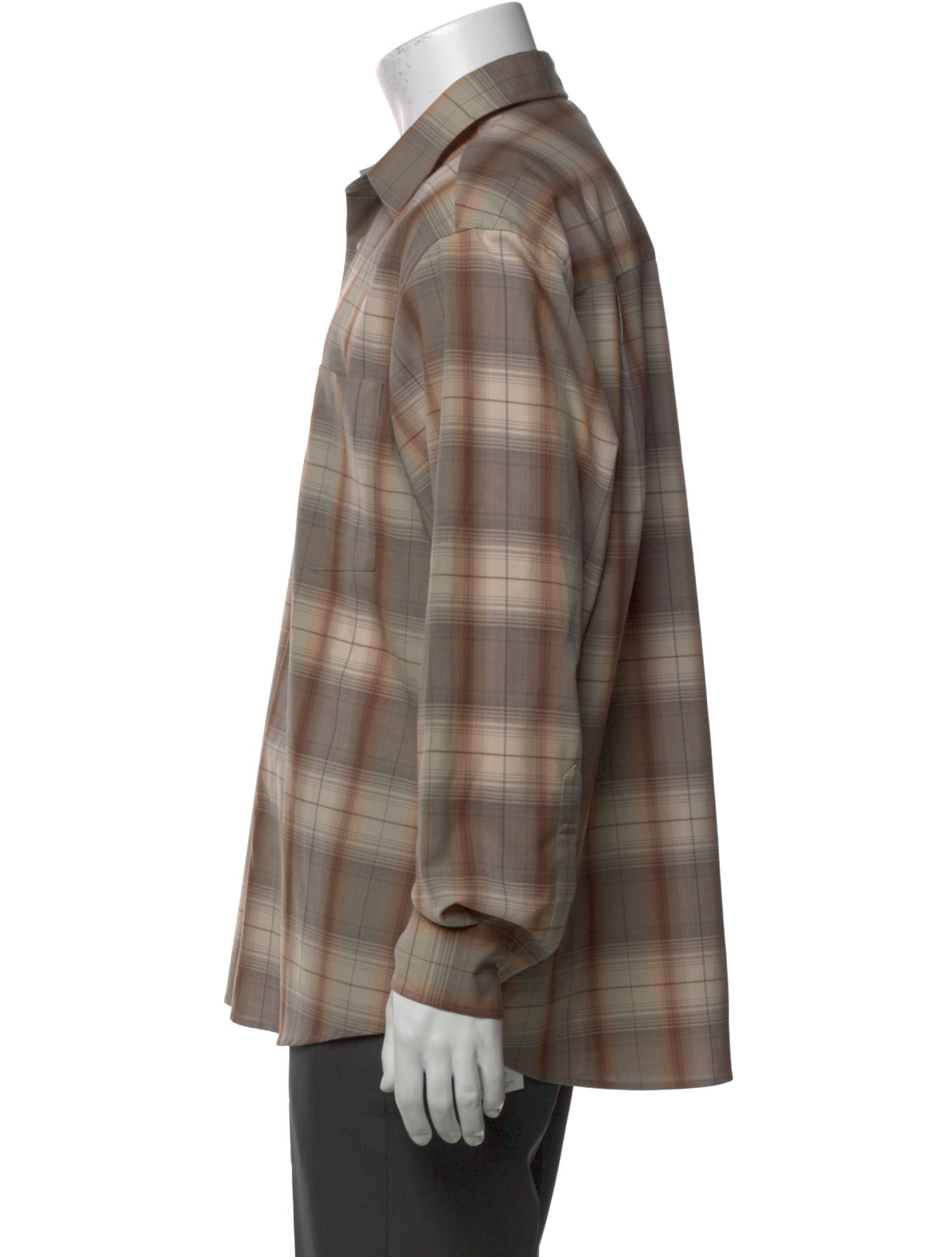 Auralee Wool Plaid Print Shirt w/ Tags
