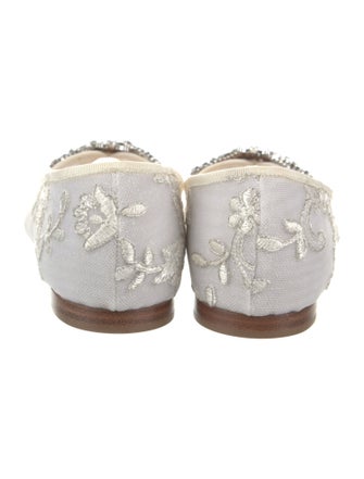 Aruna Seth Lace Crystal Embellishments Ballet Flats