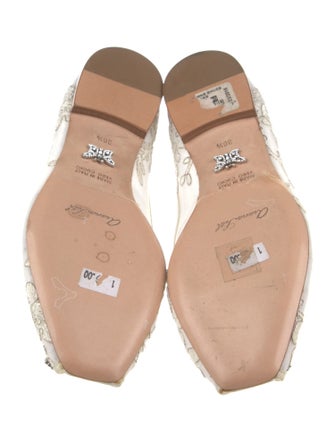 Aruna Seth Lace Crystal Embellishments Ballet Flats