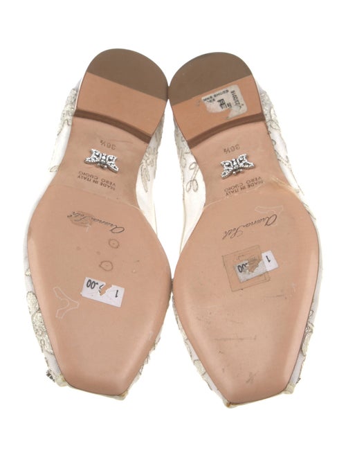 Aruna Seth Lace Crystal Embellishments Ballet Flats