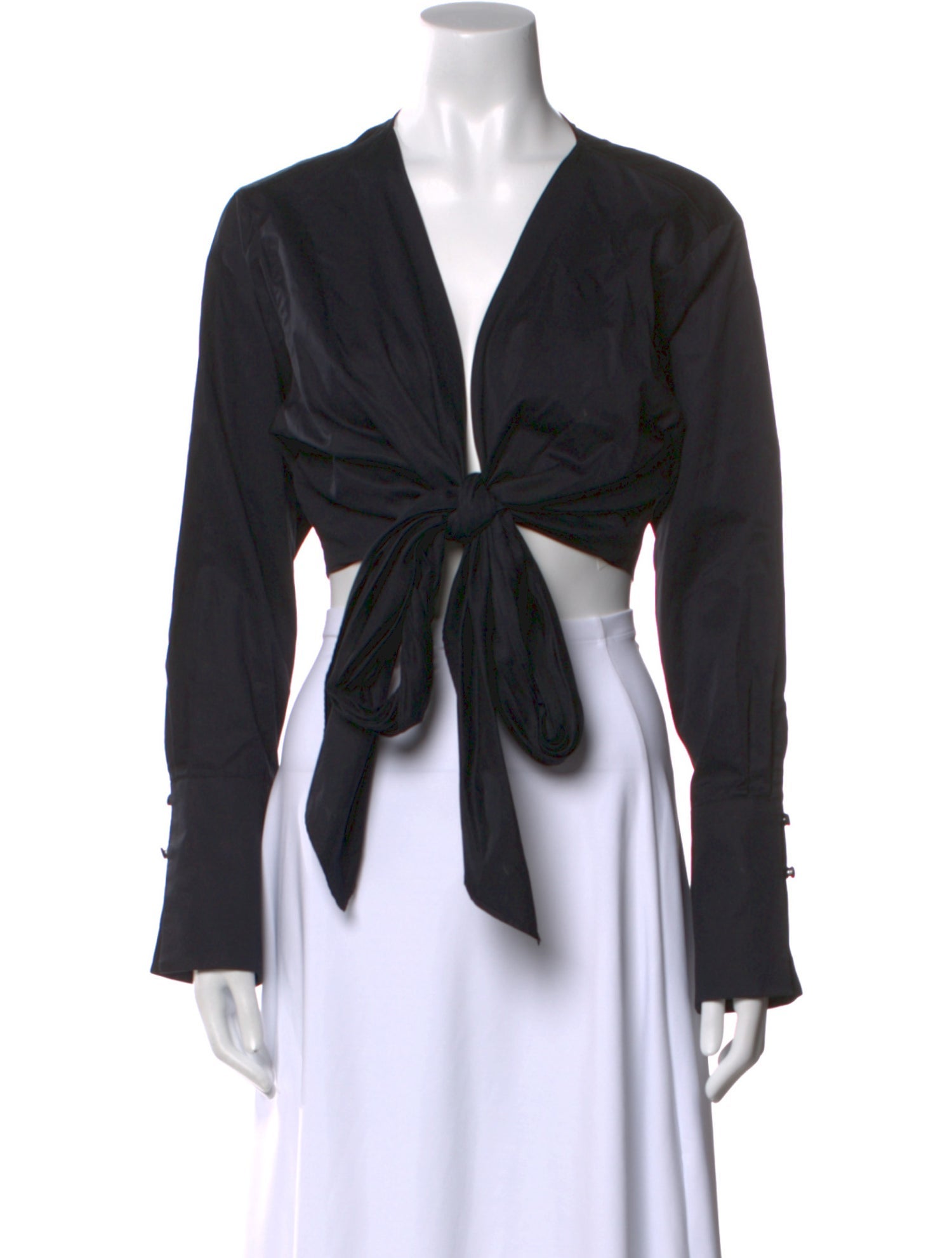 Auteur V-Neck Long Sleeve Crop Top