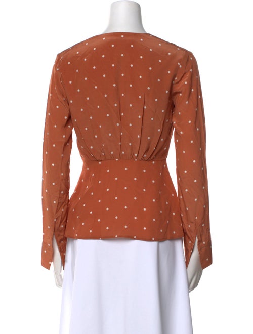 Auteur Silk Polka Dot Print Button-Up Top