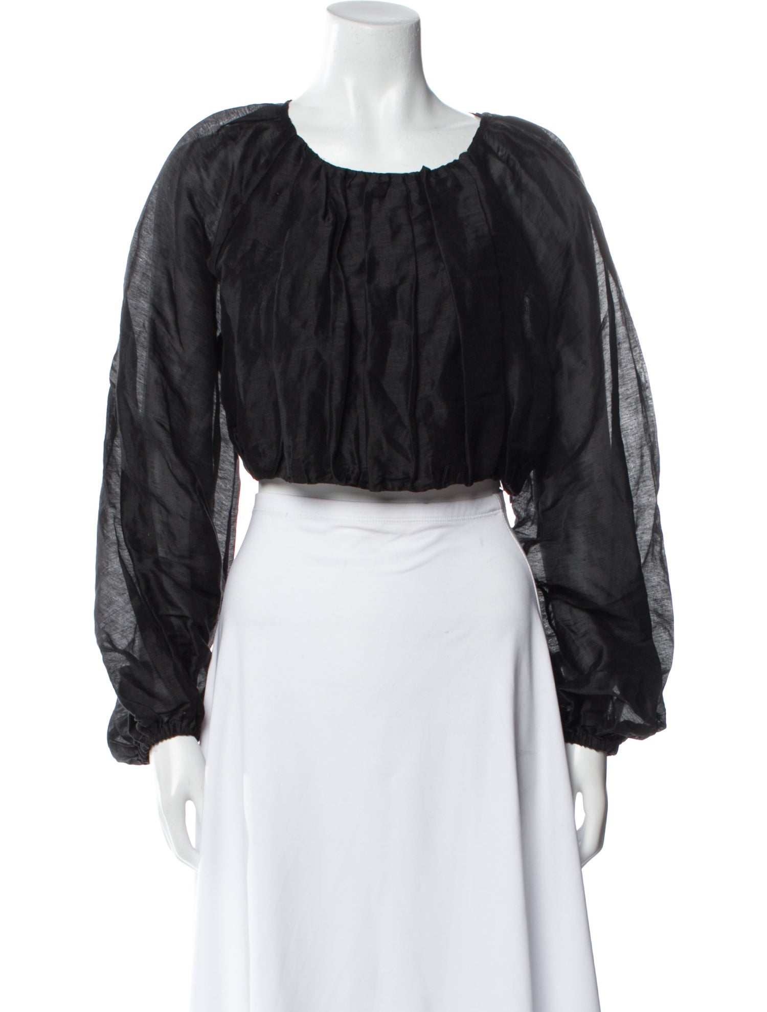 Auteur Linen Scoop Neck Crop Top