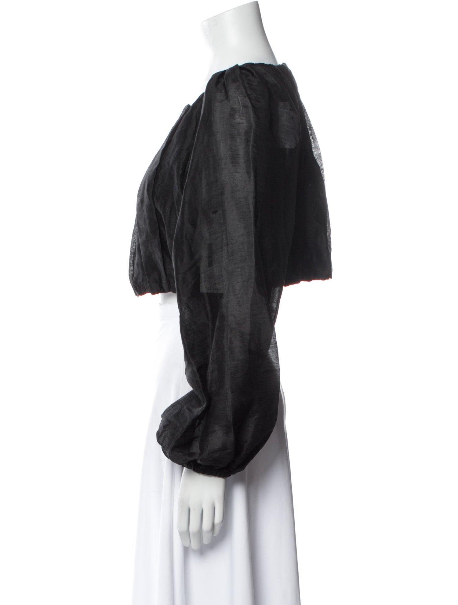 Auteur Linen Scoop Neck Crop Top