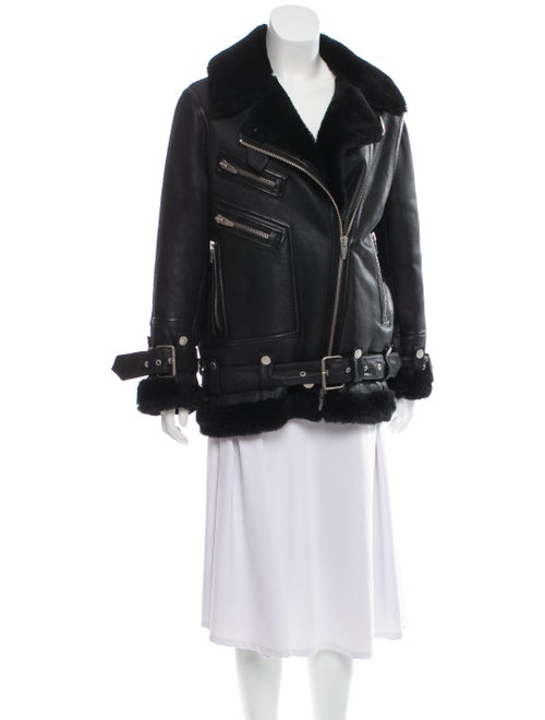 The Arrivals Shearling Biker Jacket Black