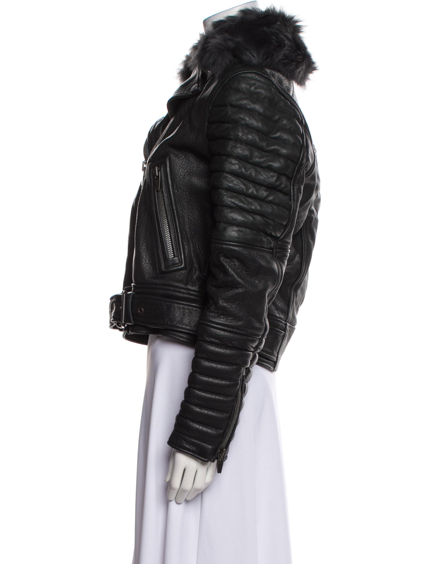 The Arrivals Leather Fur Jacket