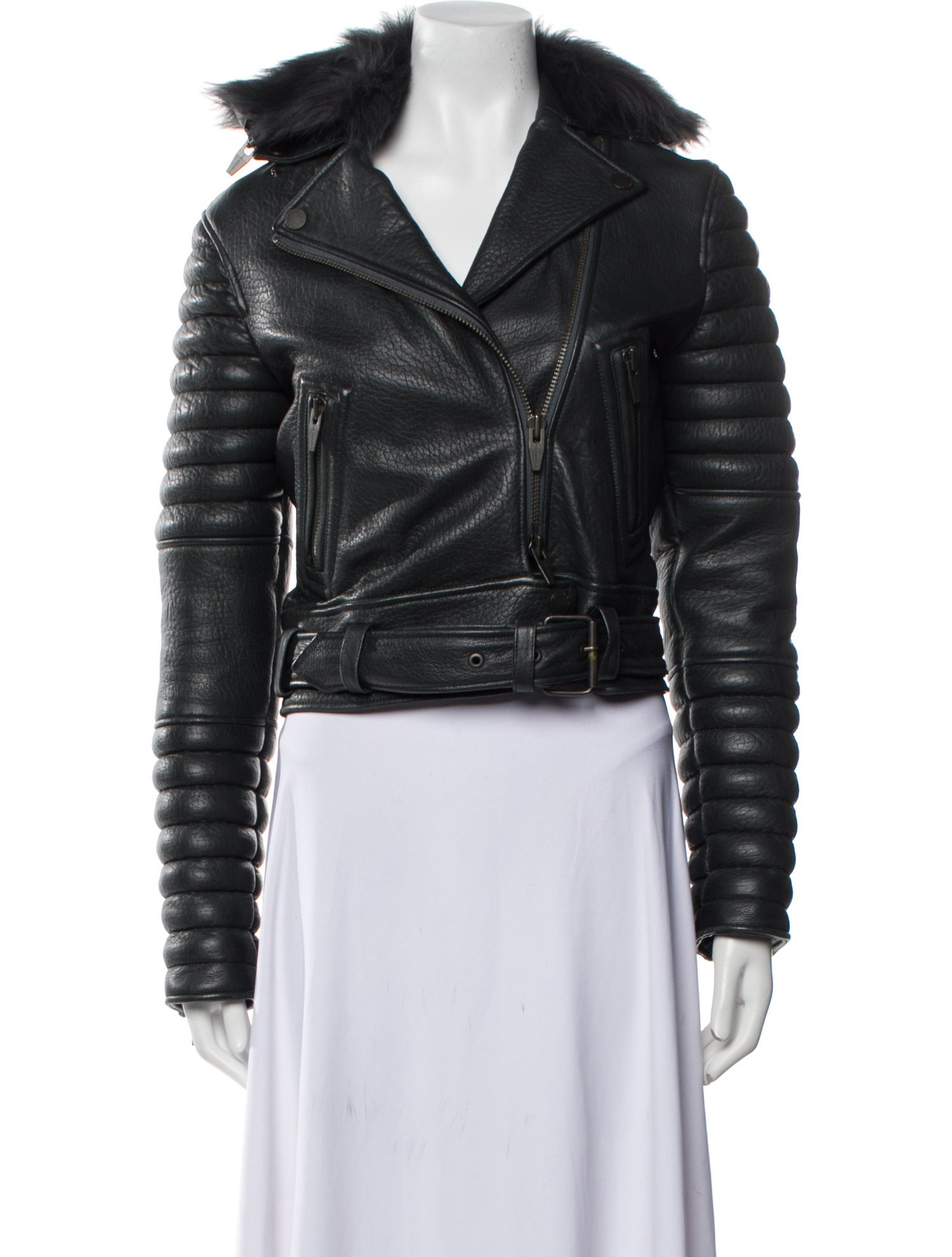 The Arrivals Leather Fur Jacket