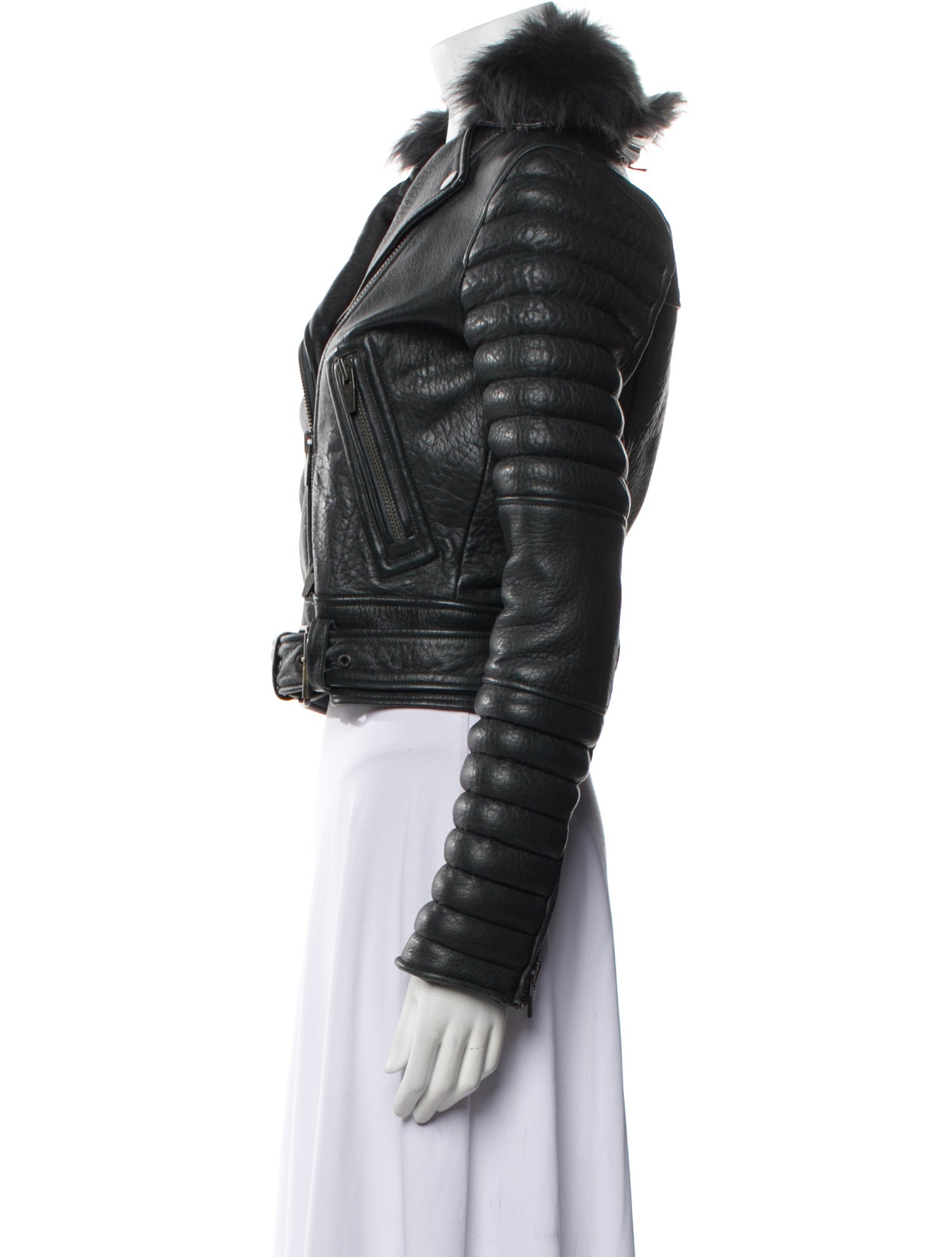 The Arrivals Leather Fur Jacket