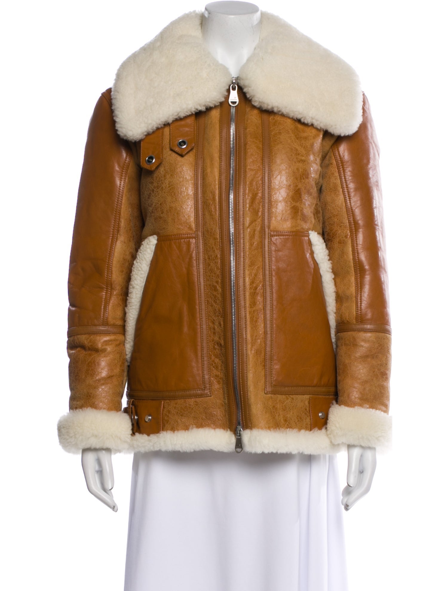 The Arrivals Lamb Leather Faux Fur Coat