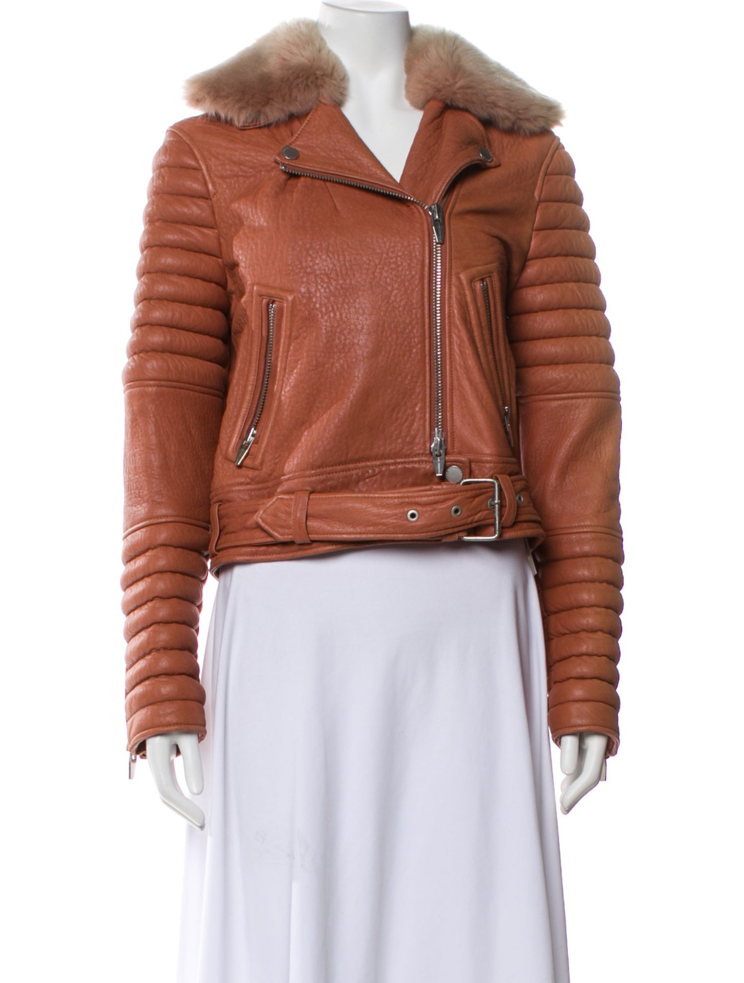 The Arrivals Leather Fur Jacket