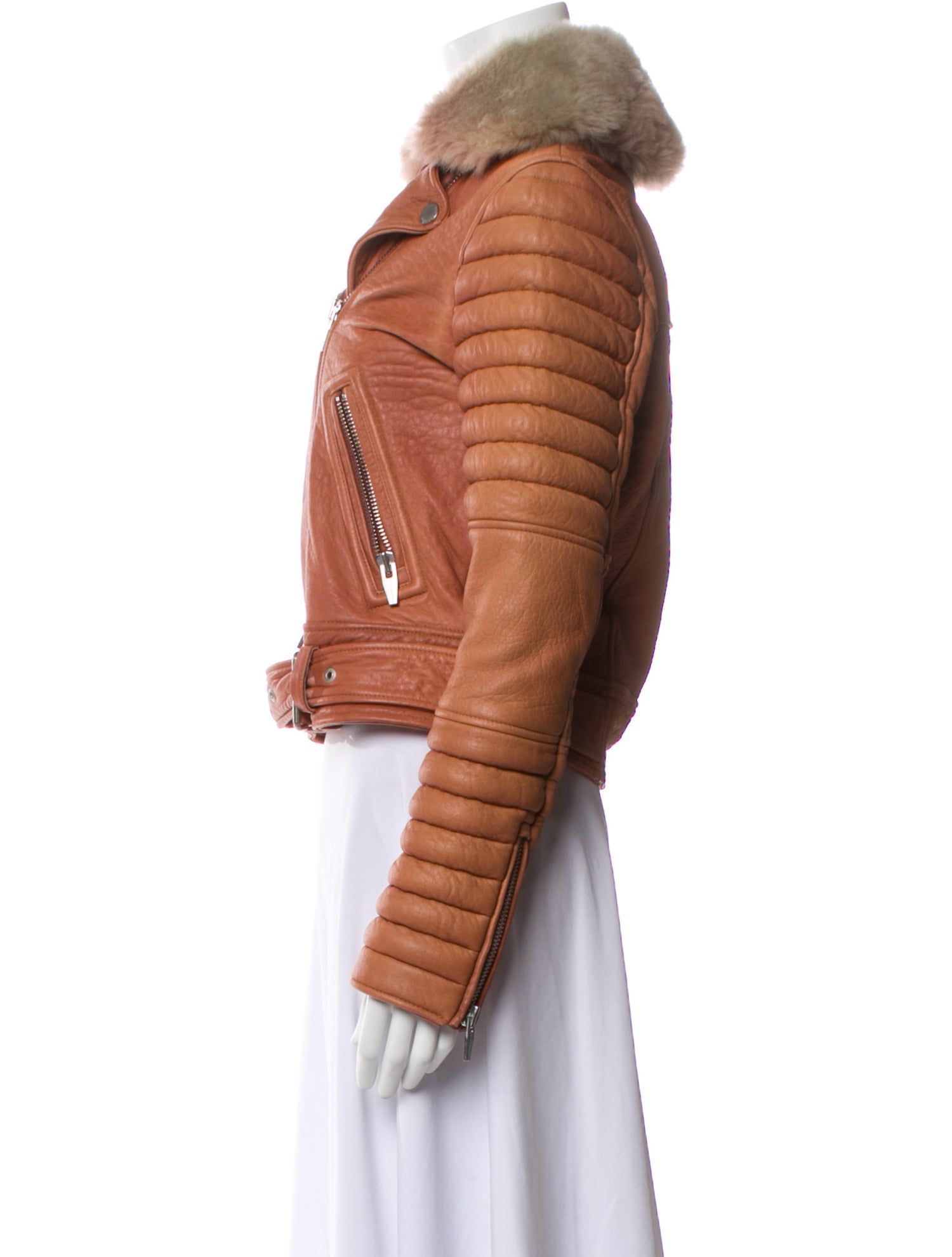 The Arrivals Leather Fur Jacket