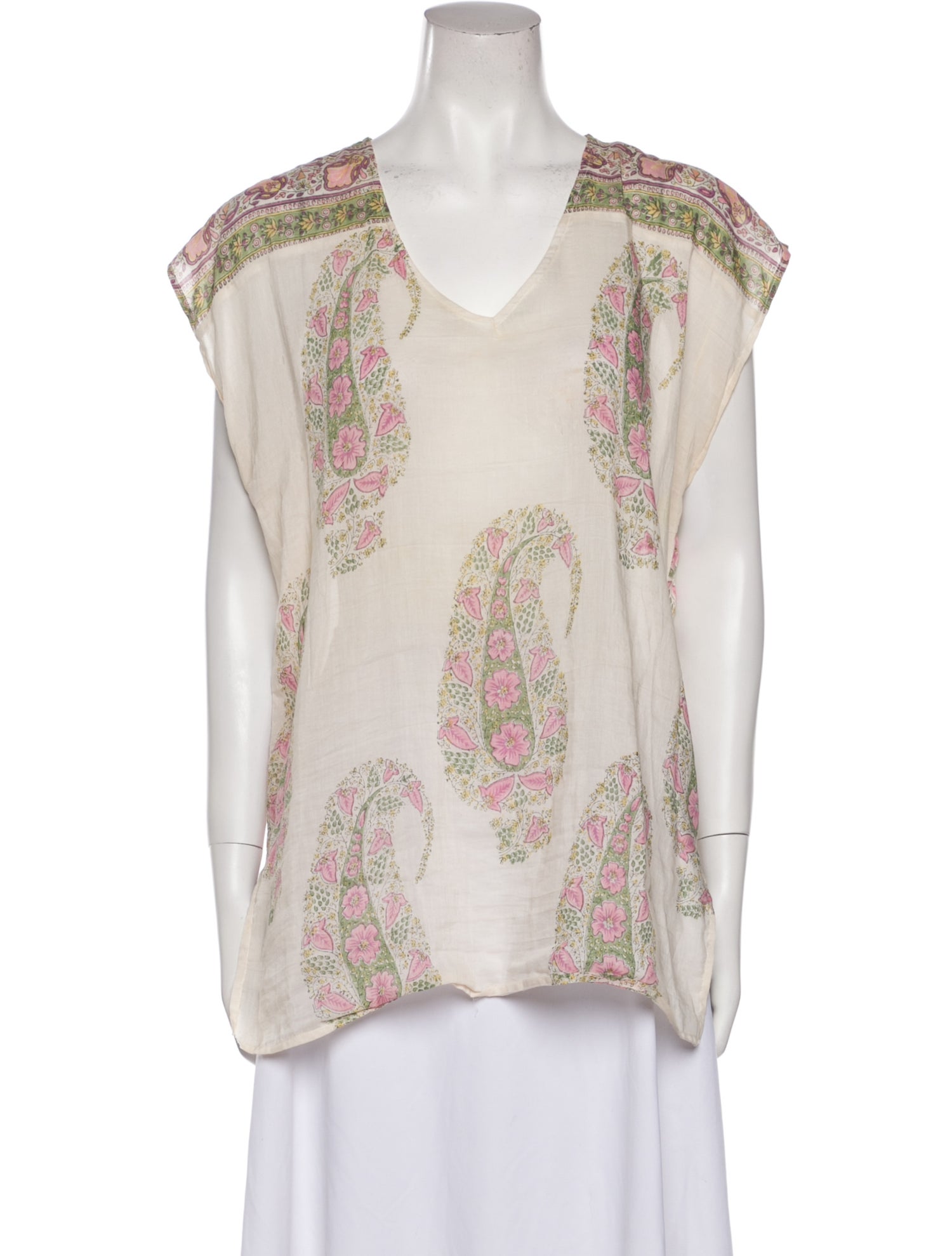 Alicia Bell Paisley Print V-Neck Blouse