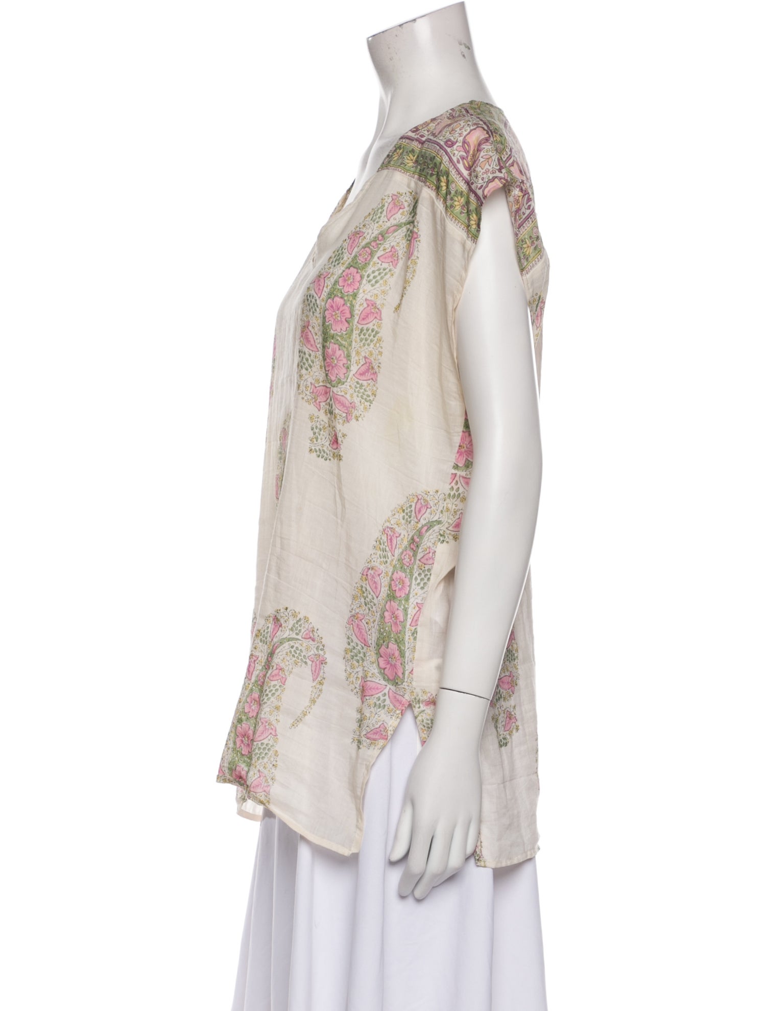 Alicia Bell Paisley Print V-Neck Blouse