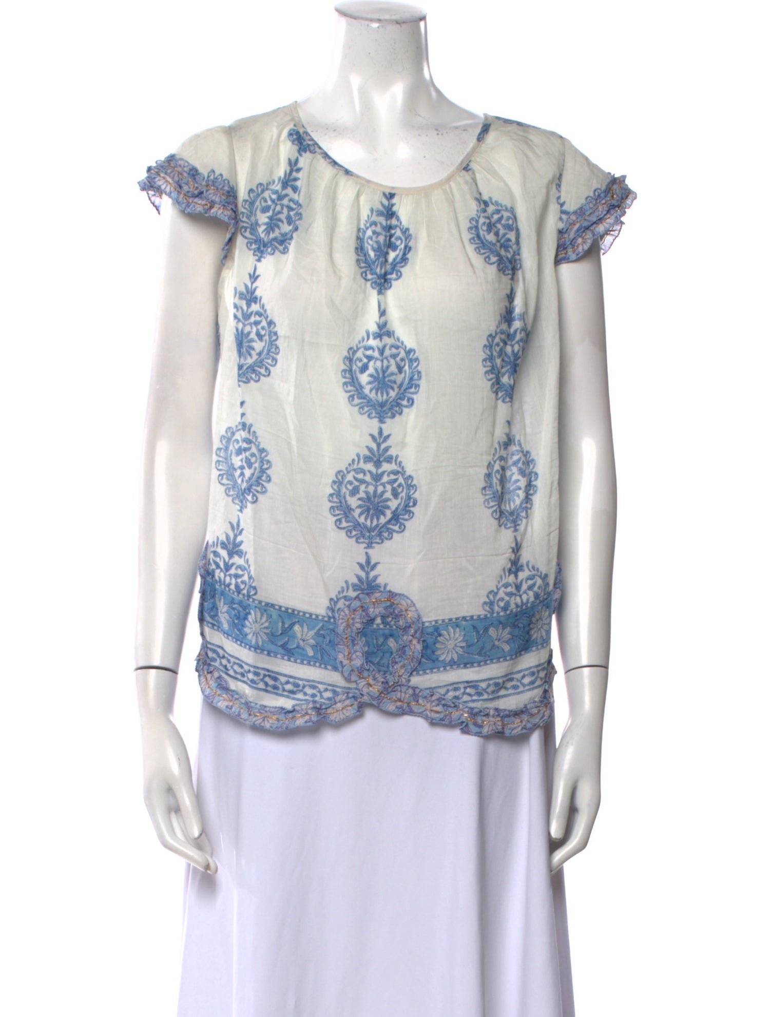 Alicia Bell Printed Scoop Neck Blouse