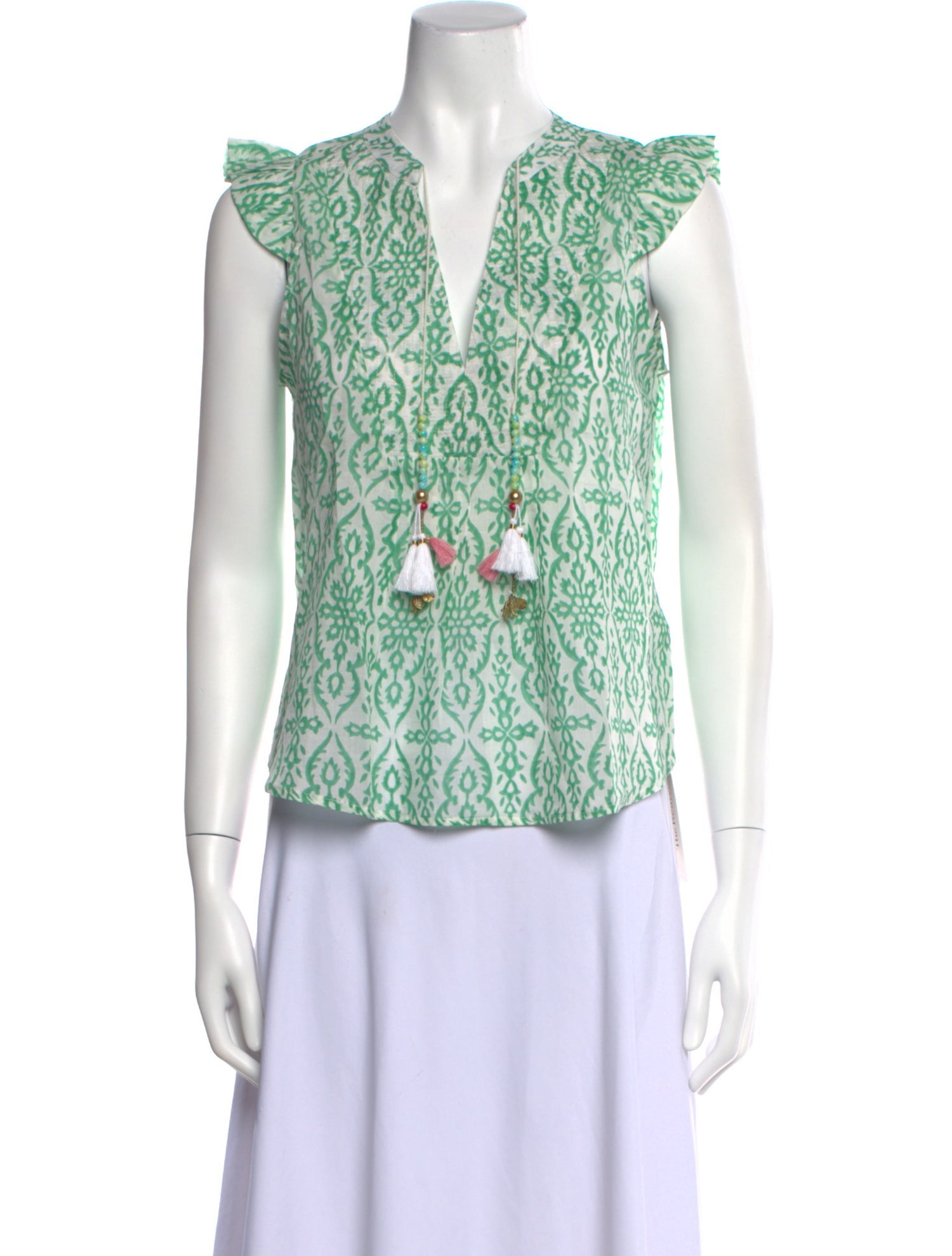 Alicia Bell Printed V-Neck Blouse w/ Tags