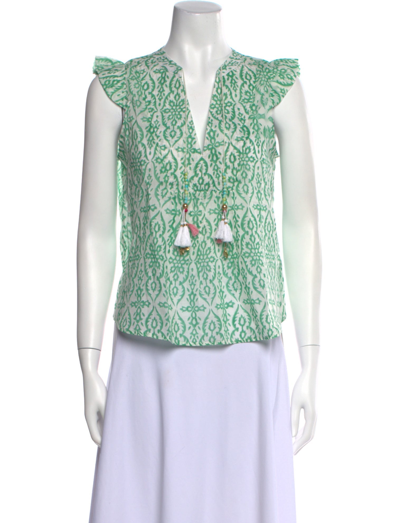 Alicia Bell Printed V-Neck Blouse w/ Tags