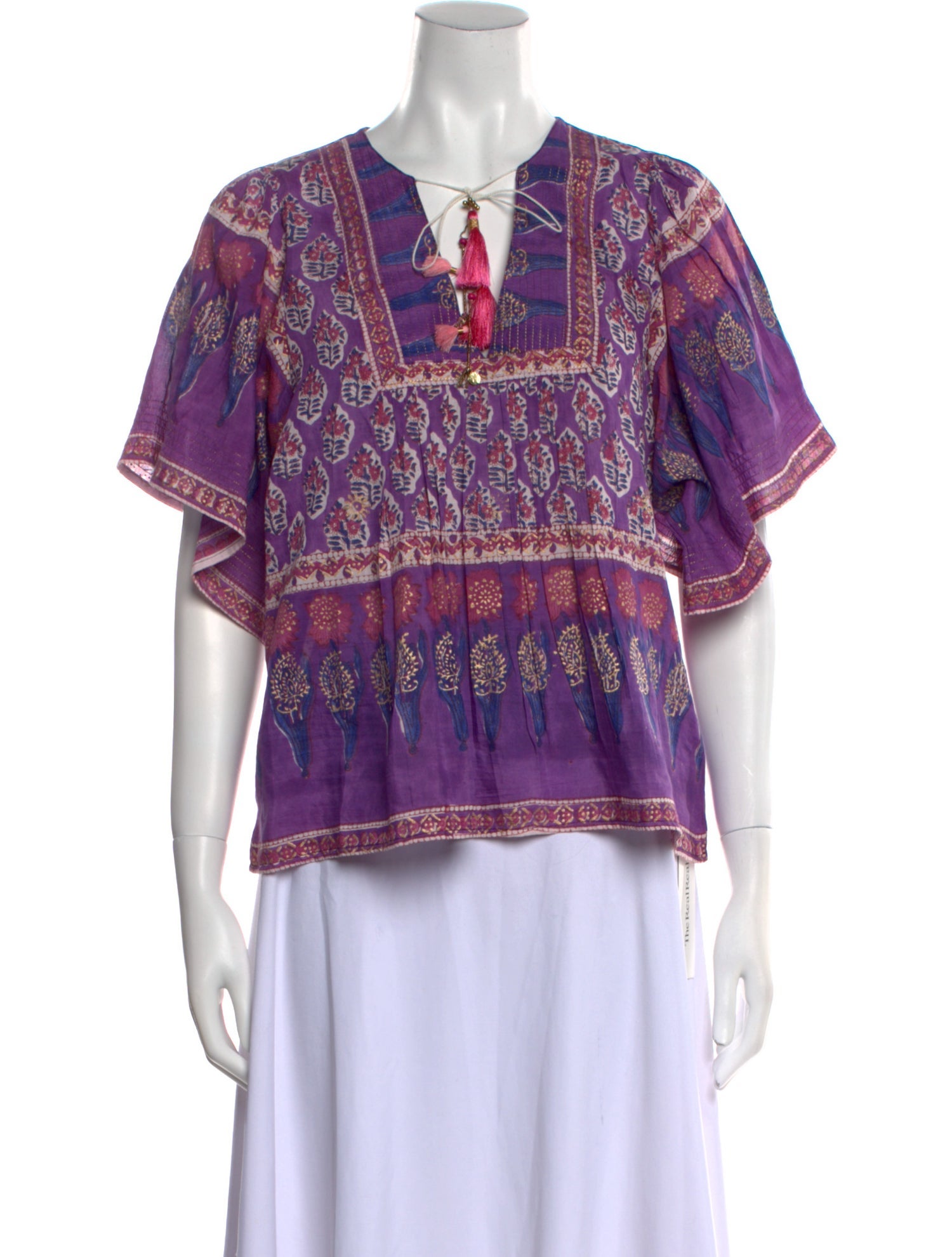 Alicia Bell Printed V-Neck Blouse w/ Tags