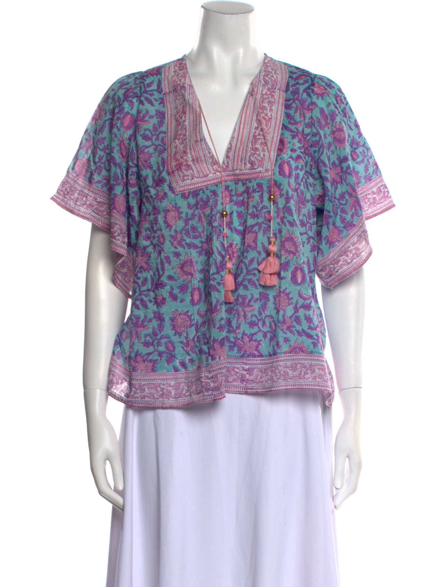 Alicia Bell Floral Print V-Neck Blouse w/ Tags