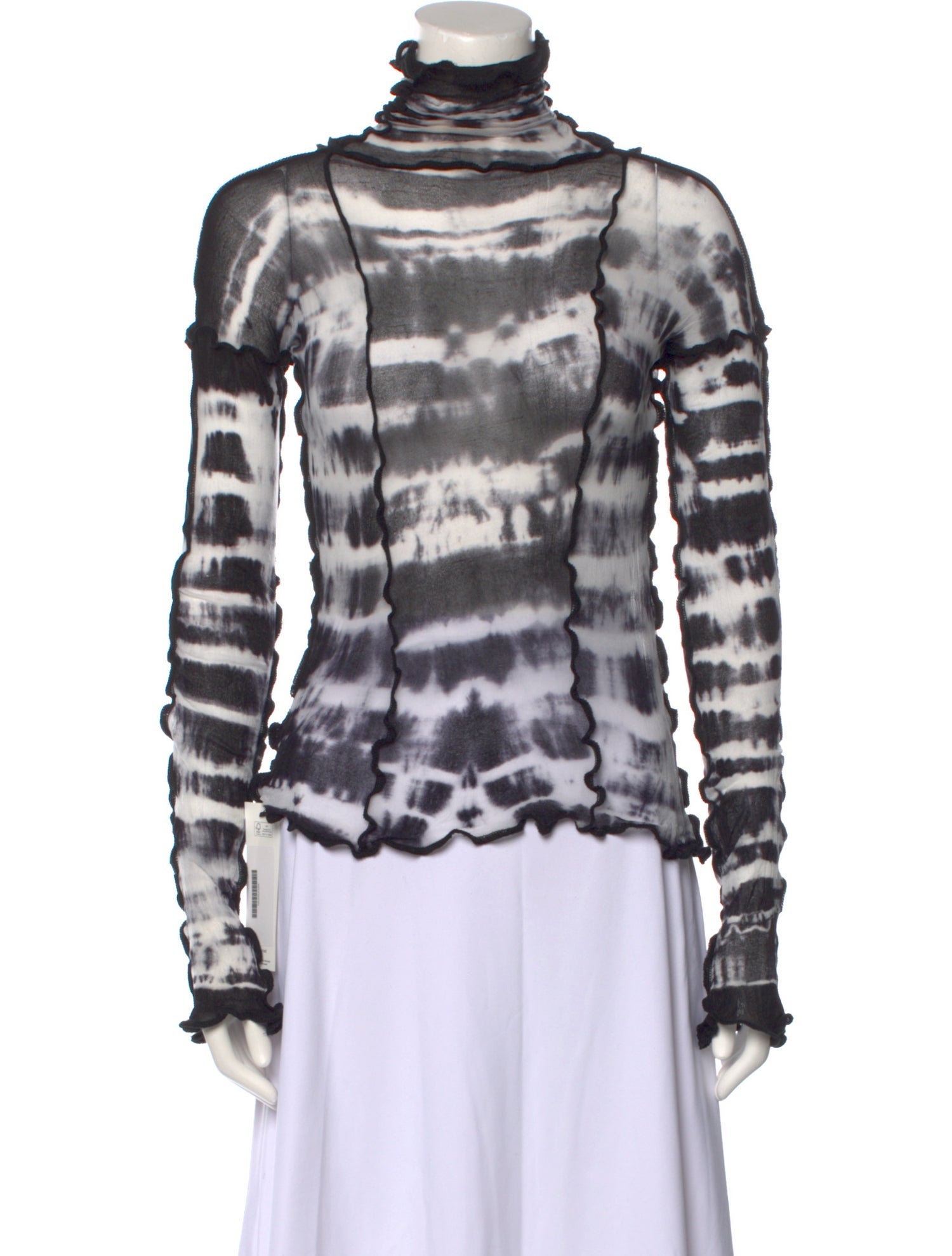 Asai Tie-Dye Print Turtleneck Blouse