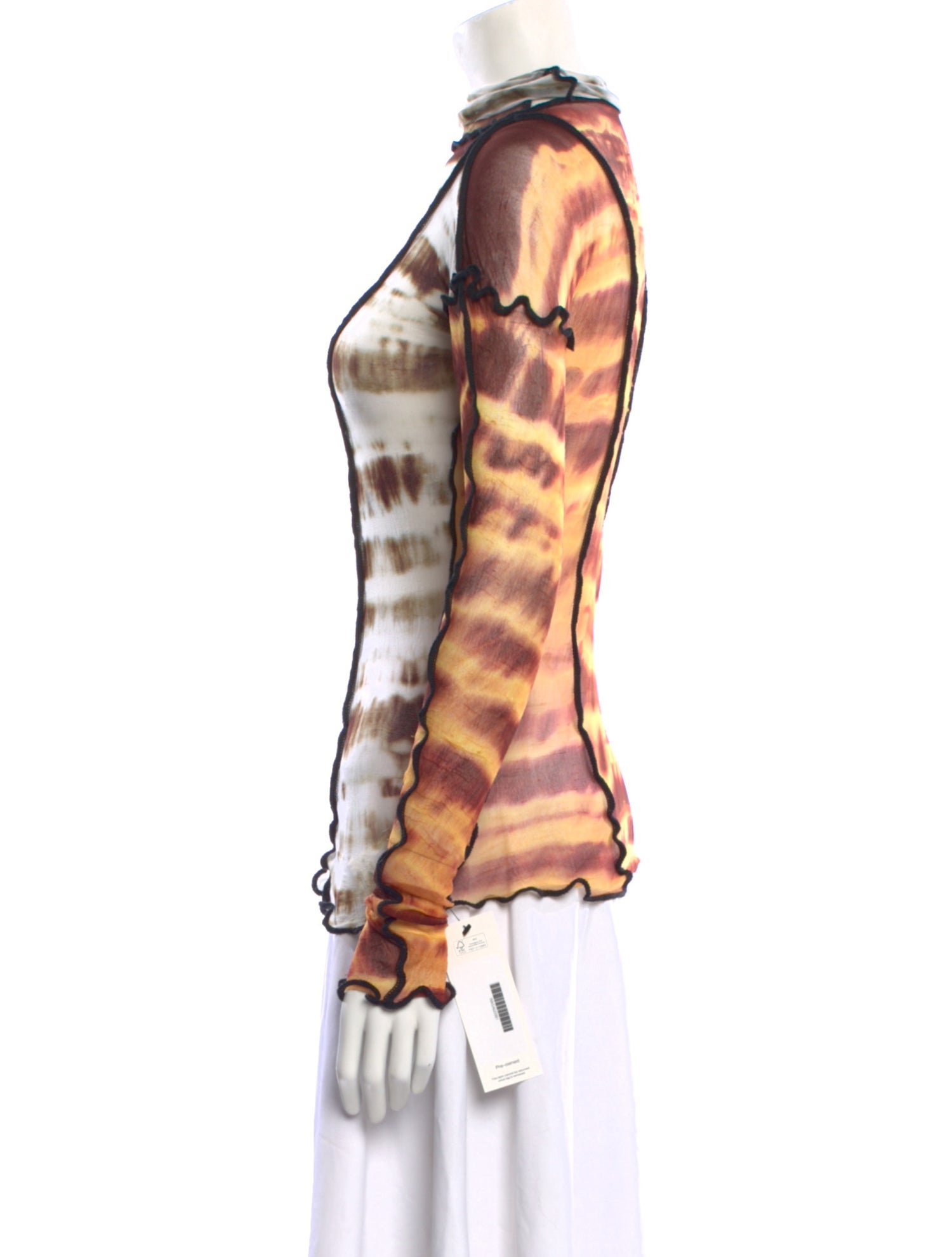 Asai Tie-Dye Print Mock Neck Top