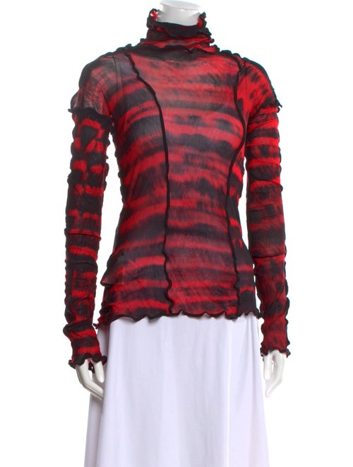 Asai Tie-Dye Print Turtleneck Sweatshirt
