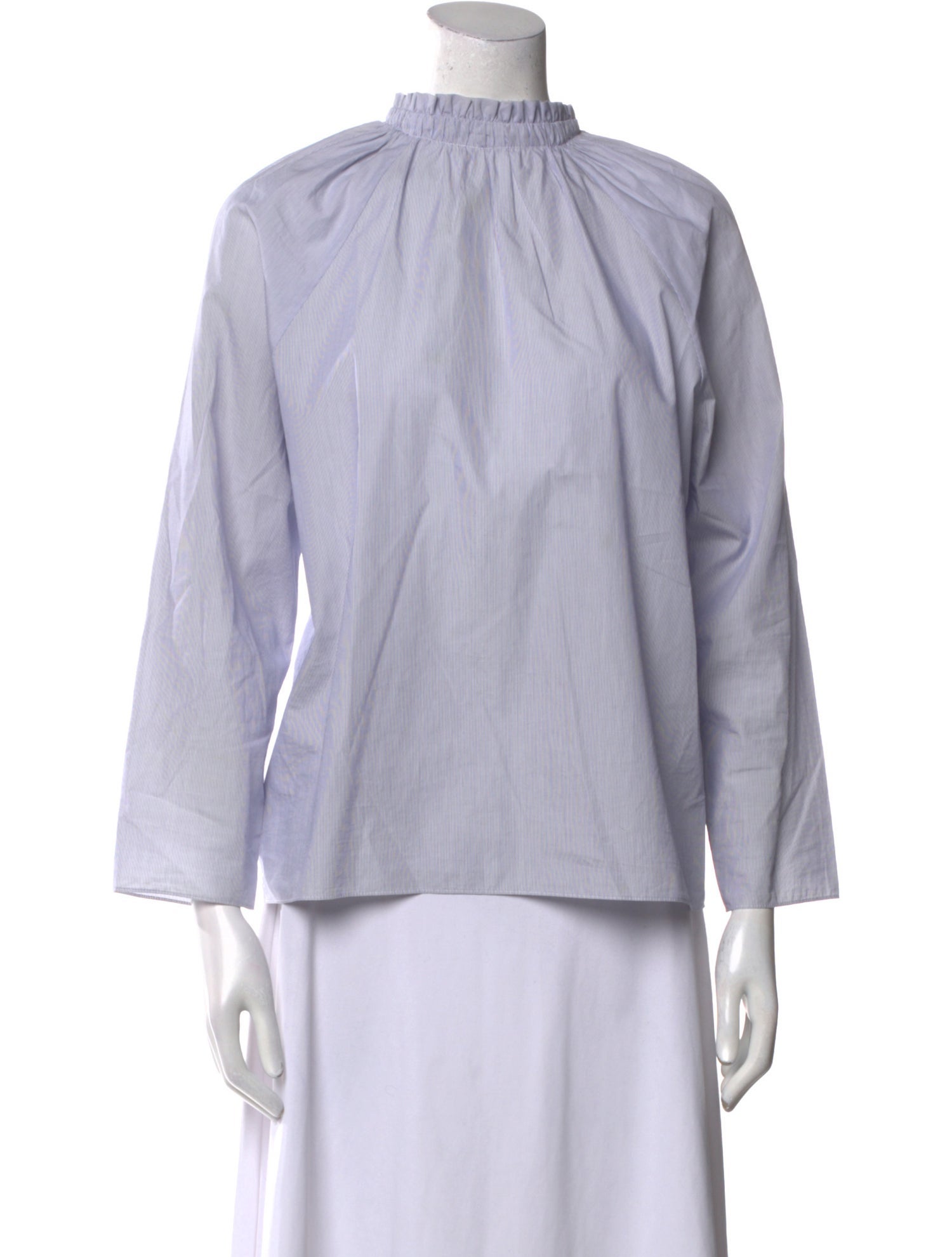 Atlantique Ascoli Mock Neck Three-Quarter Sleeve Blouse
