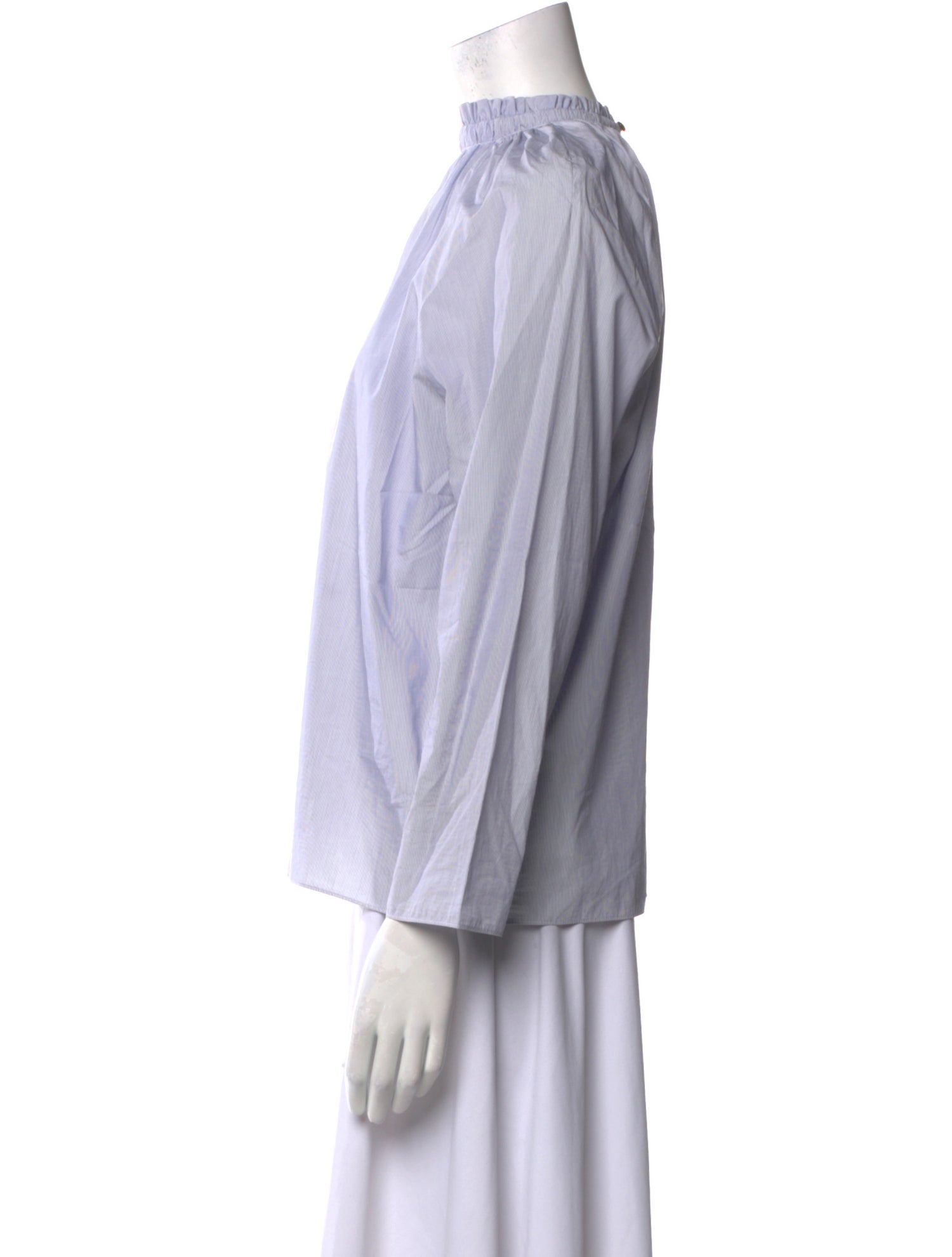 Atlantique Ascoli Mock Neck Three-Quarter Sleeve Blouse