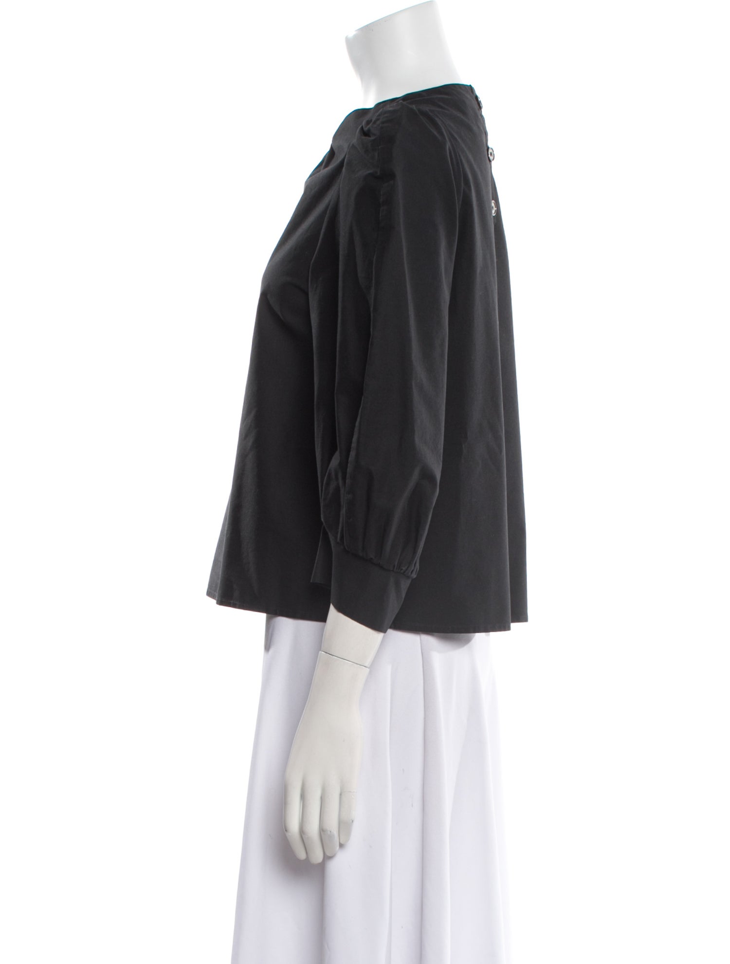 Atlantique Ascoli Bateau Neckline Three-Quarter Sleeve Blouse