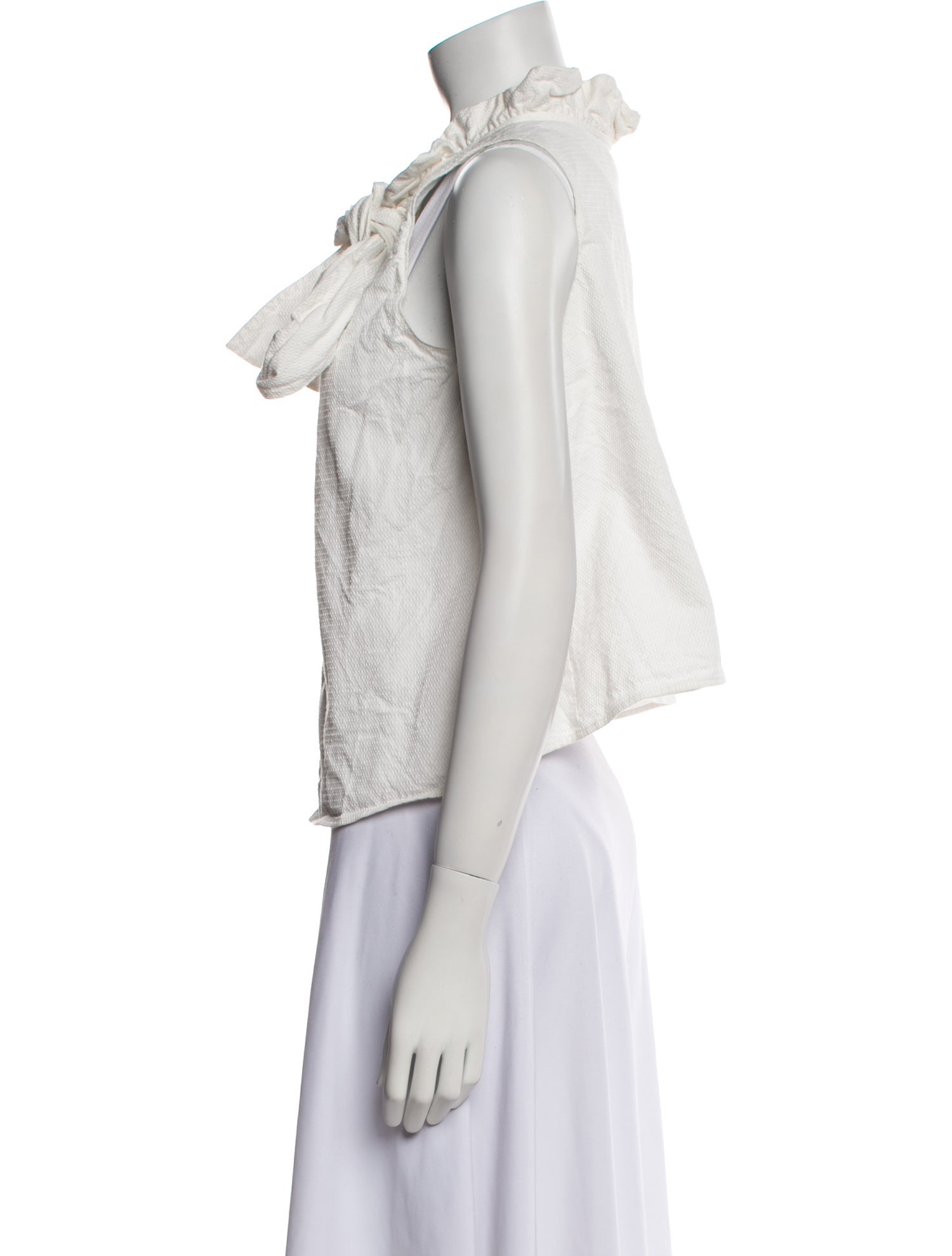 Atlantique Ascoli Tie Neck Sleeveless Blouse