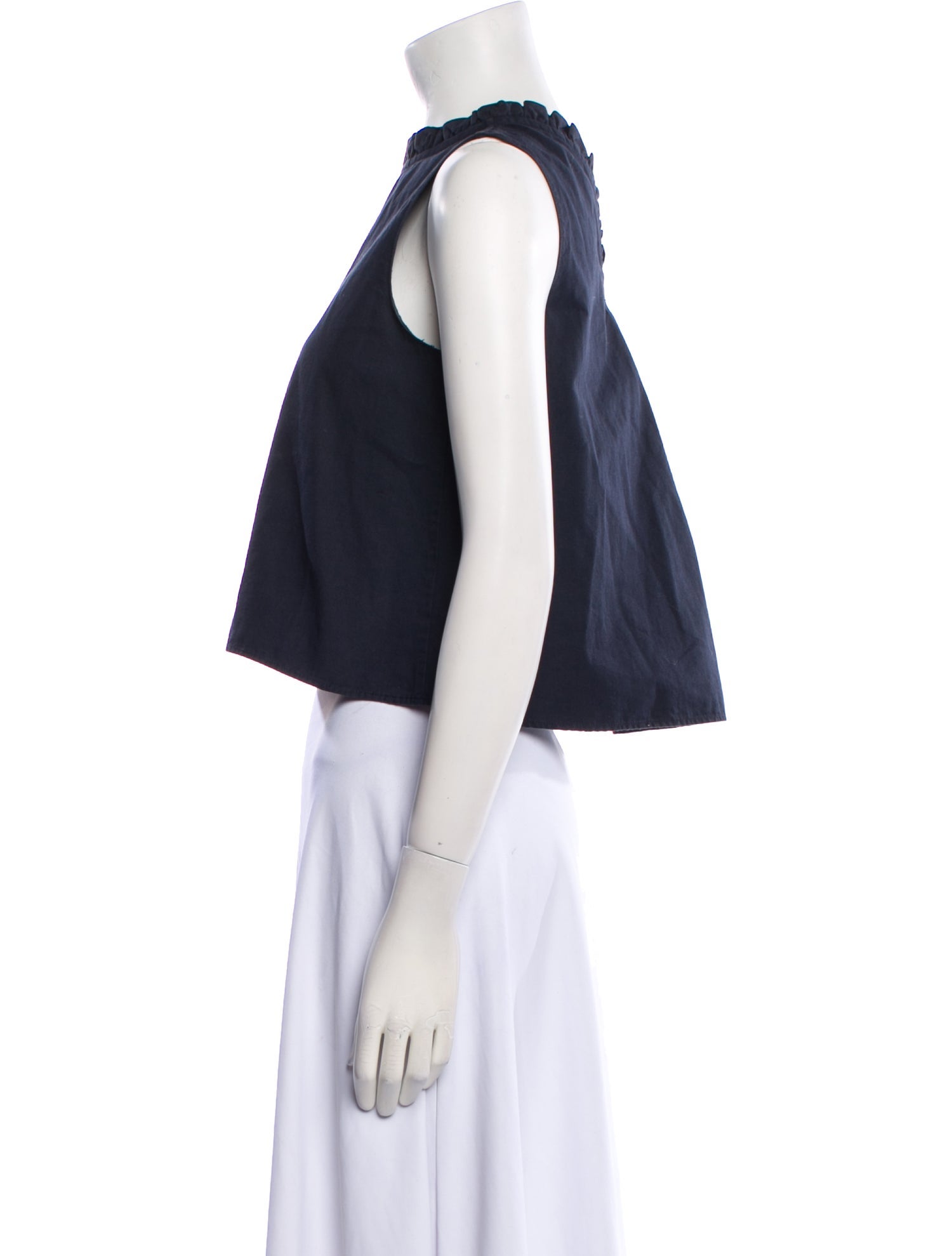 Atlantique Ascoli Bateau Neckline Sleeveless Crop Top