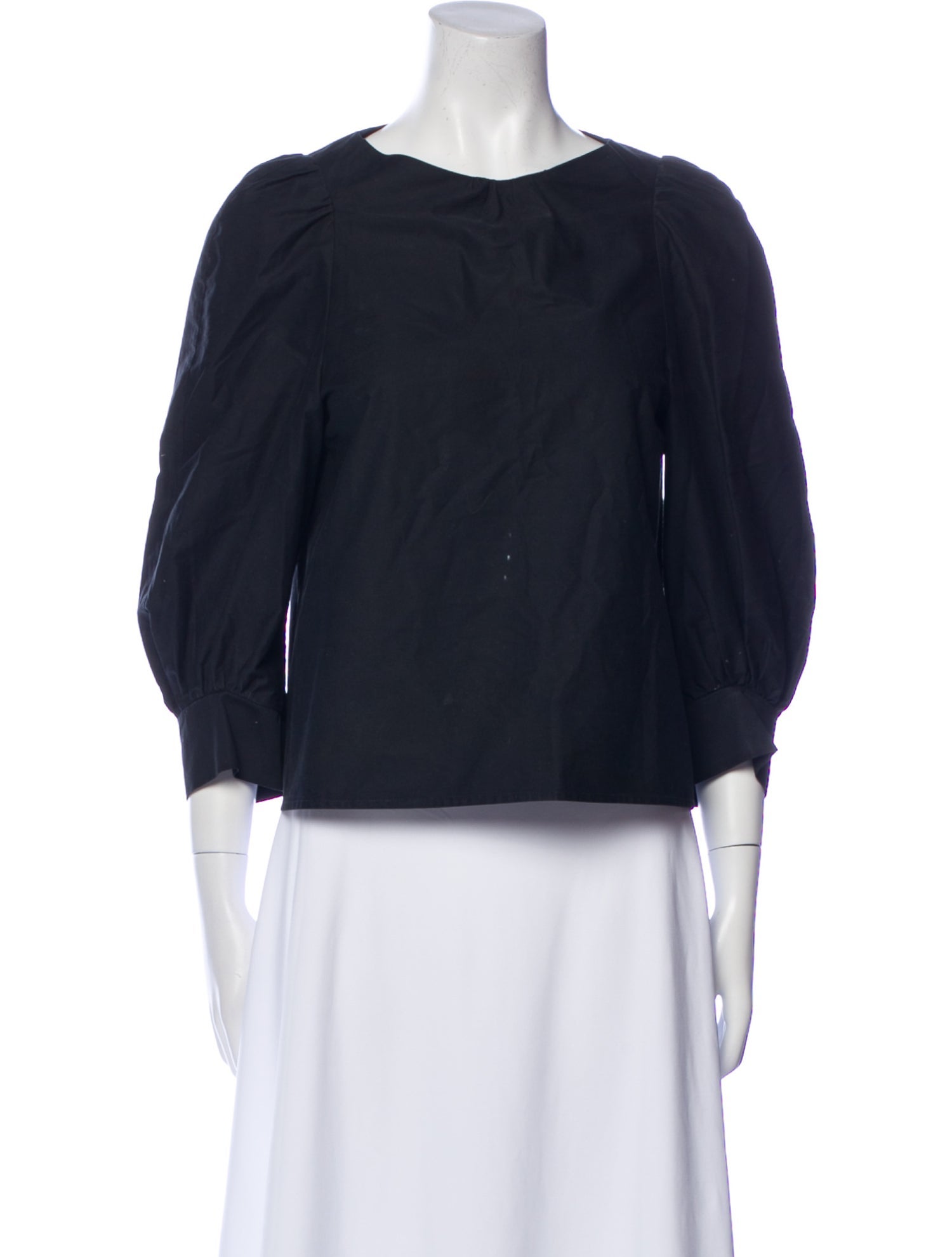 Atlantique Ascoli Bateau Neckline Three-Quarter Sleeve Blouse