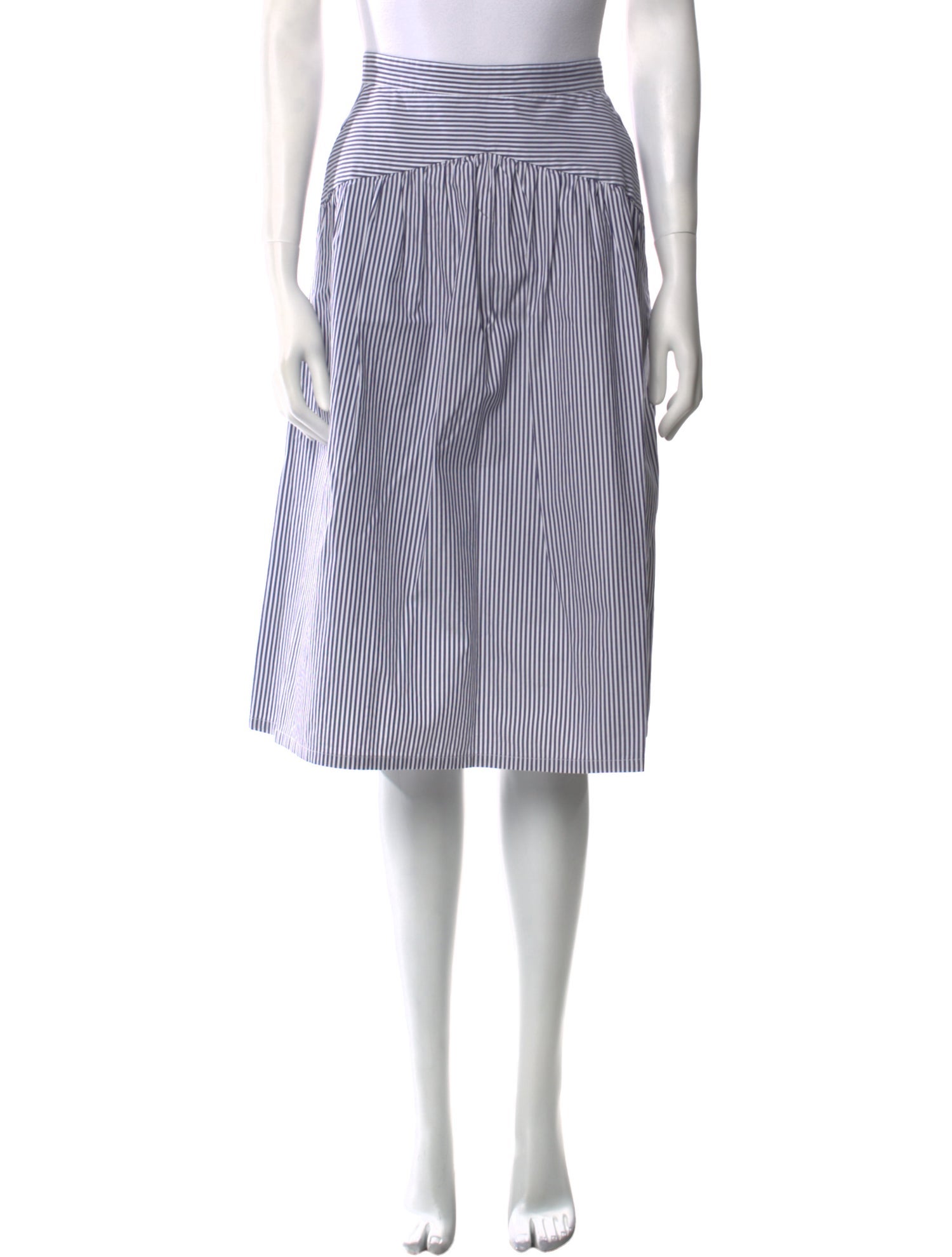 Atlantique Ascoli Striped Knee-Length Skirt