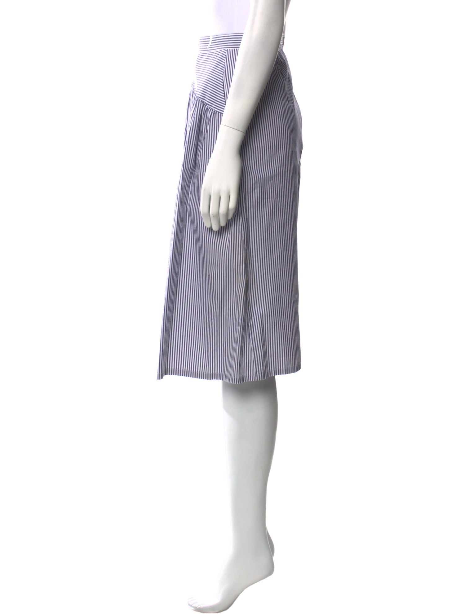 Atlantique Ascoli Striped Knee-Length Skirt