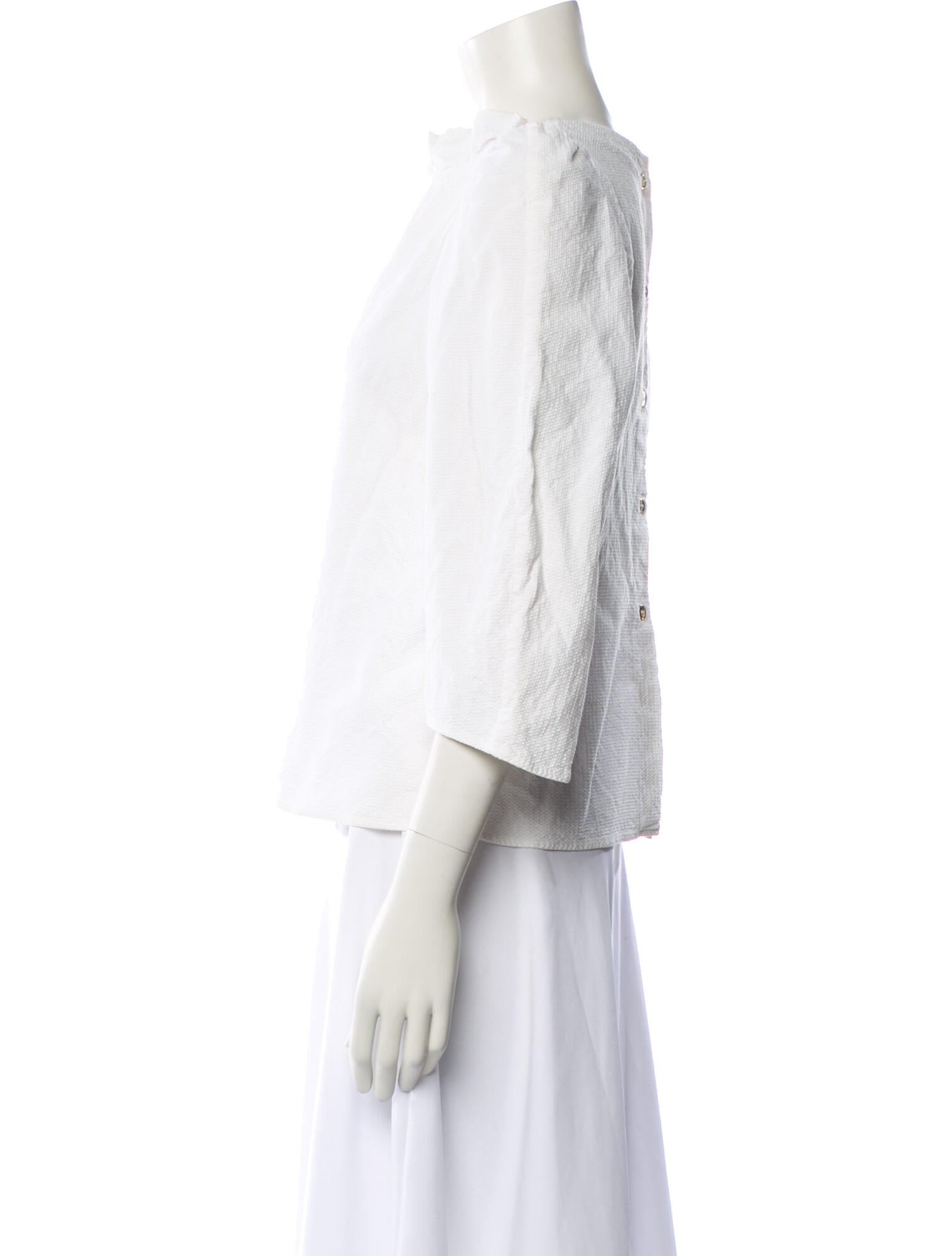 Atlantique Ascoli Bateau Neckline Three-Quarter Sleeve Blouse