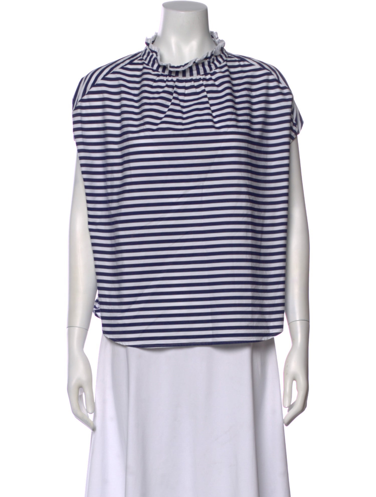 Atlantique Ascoli Striped Mock Neck Top