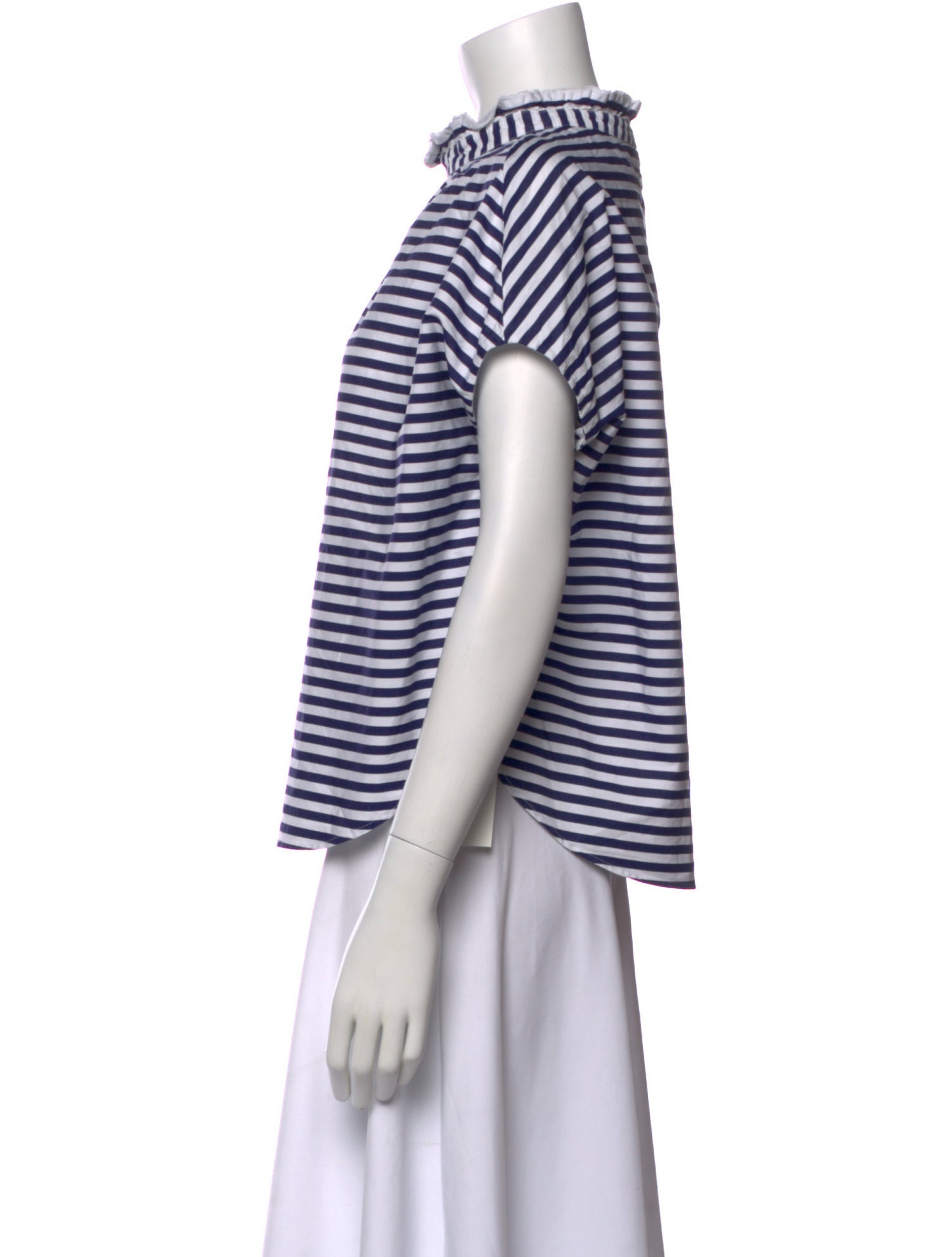 Atlantique Ascoli Striped Mock Neck Top