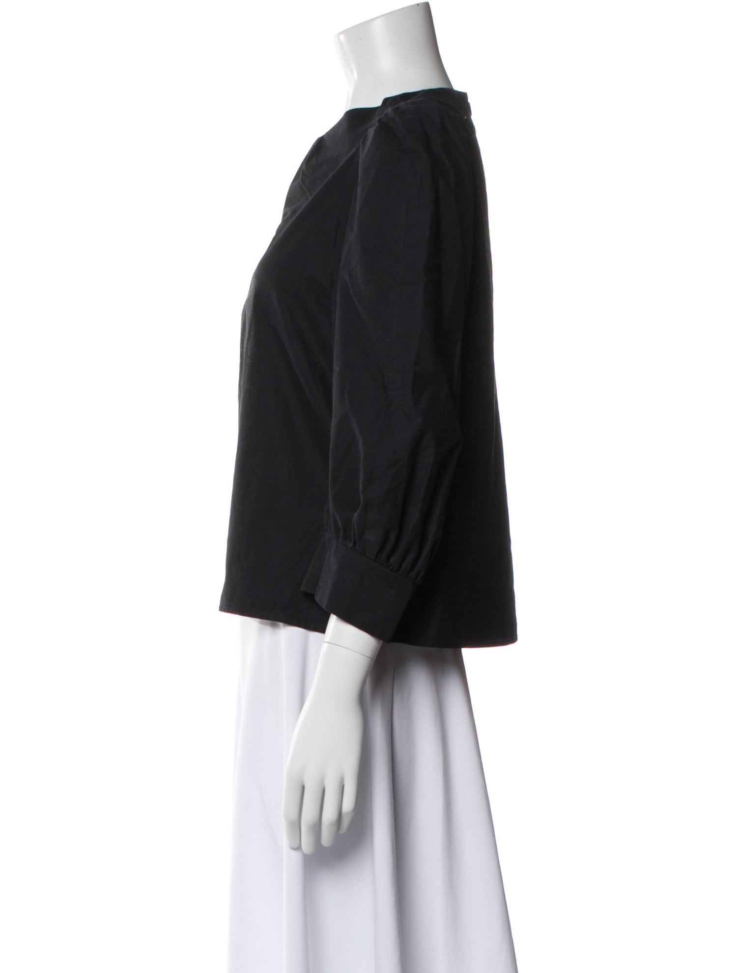 Atlantique Ascoli Crew Neck Three-Quarter Sleeve Blouse