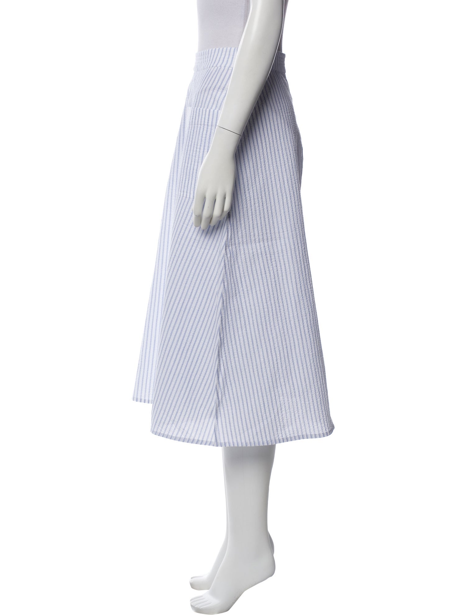 Atlantique Ascoli Striped Midi Length Skirt