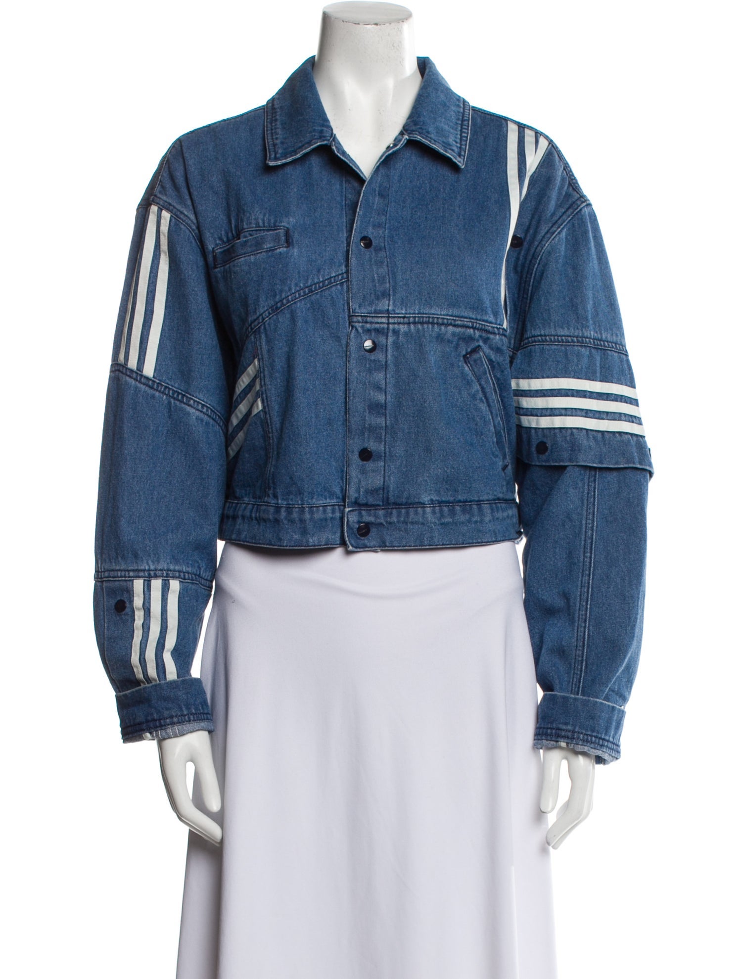 adidas Danielle Cathari デニムジャケット Adidas x Daniëlle Cathari Striped Denim Jacket - Blue