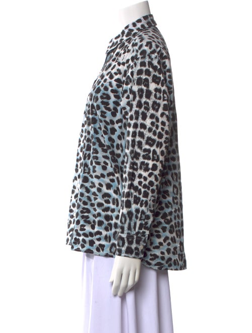 Ashley Williams Animal Print Long Sleeve Button-Up Top