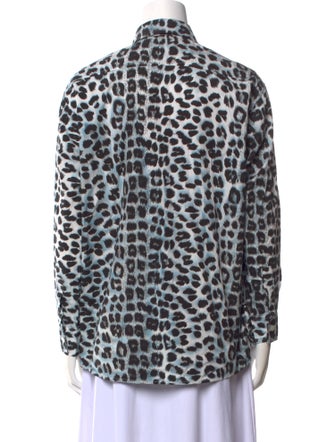 Ashley Williams Animal Print Long Sleeve Button-Up Top