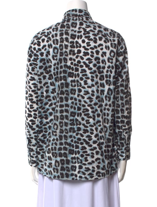 Ashley Williams Animal Print Long Sleeve Button-Up Top