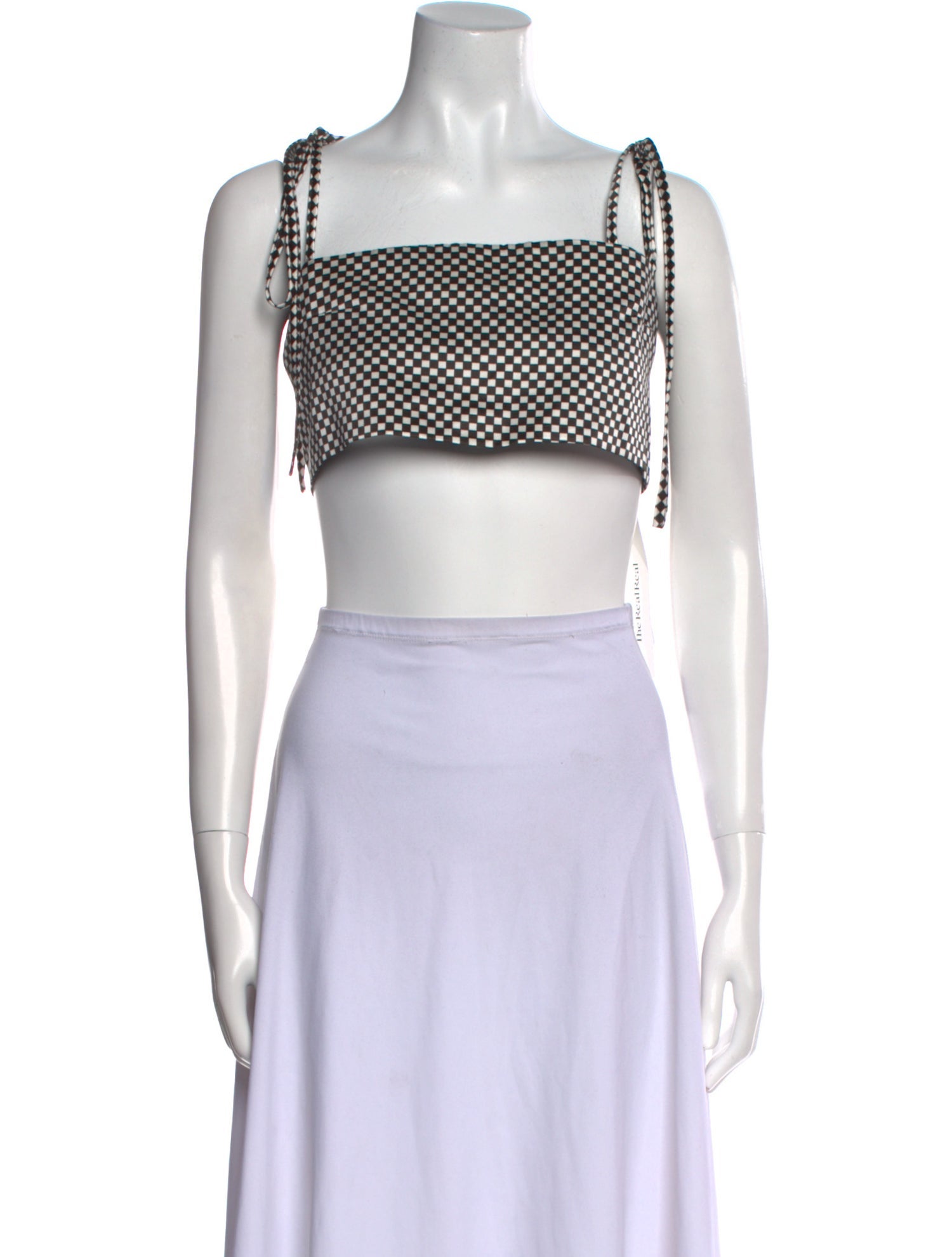 Ashley Williams Plaid Print Square Neckline Crop Top