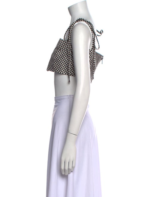 Ashley Williams Plaid Print Square Neckline Crop Top