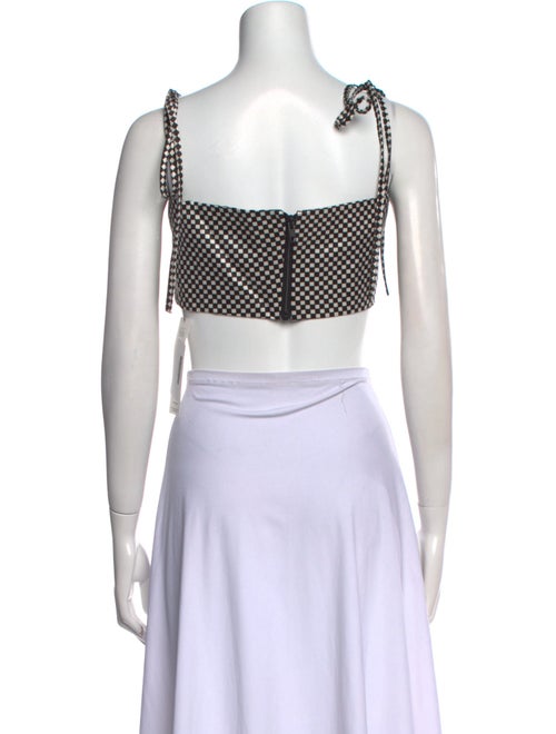 Ashley Williams Plaid Print Square Neckline Crop Top