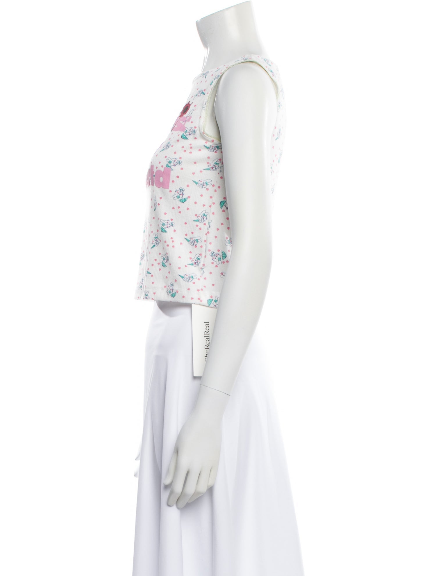 Ashley Williams Printed Crew Neck Crop Top